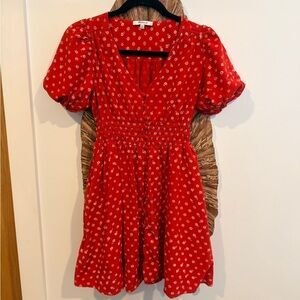 Madewell Red Floral Mini Dress
